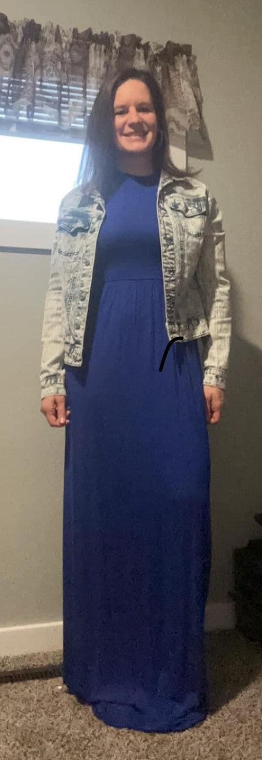 Royal Halter Neck Maxi Dress