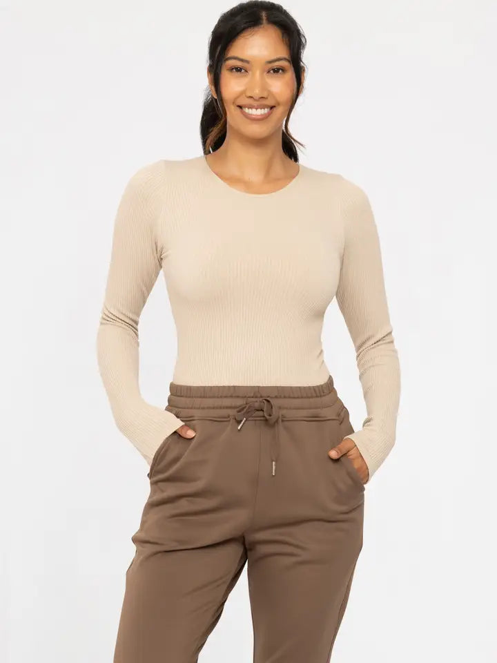 Seamless Ribbed Long Sleeve Tee