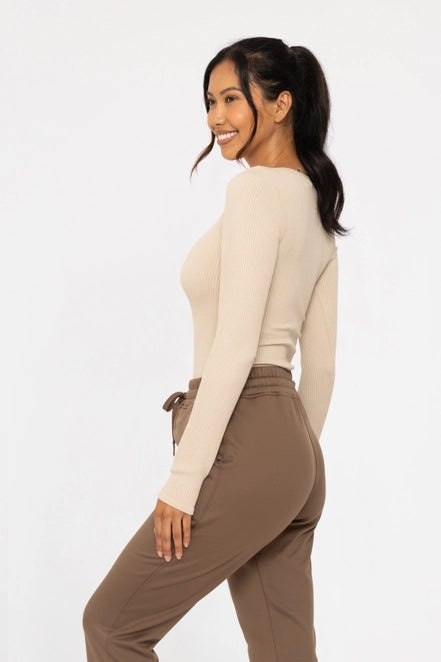 Seamless Ribbed Long Sleeve Tee