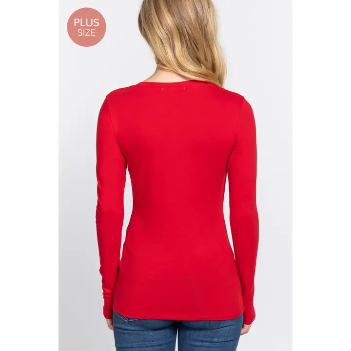 Long Sleeve V-Neck Top