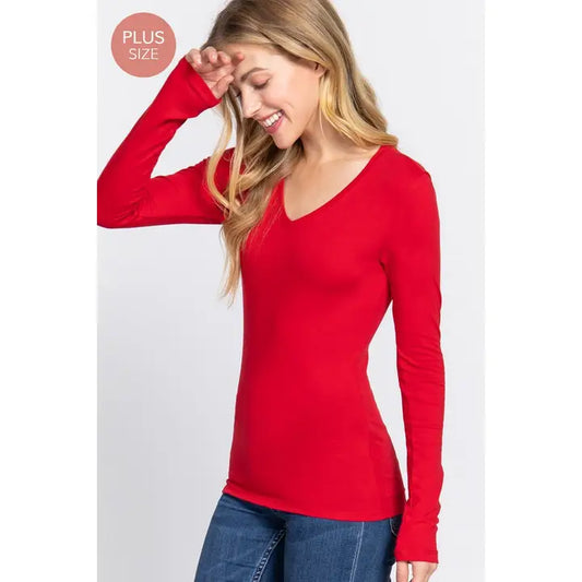 Long Sleeve V-Neck Top